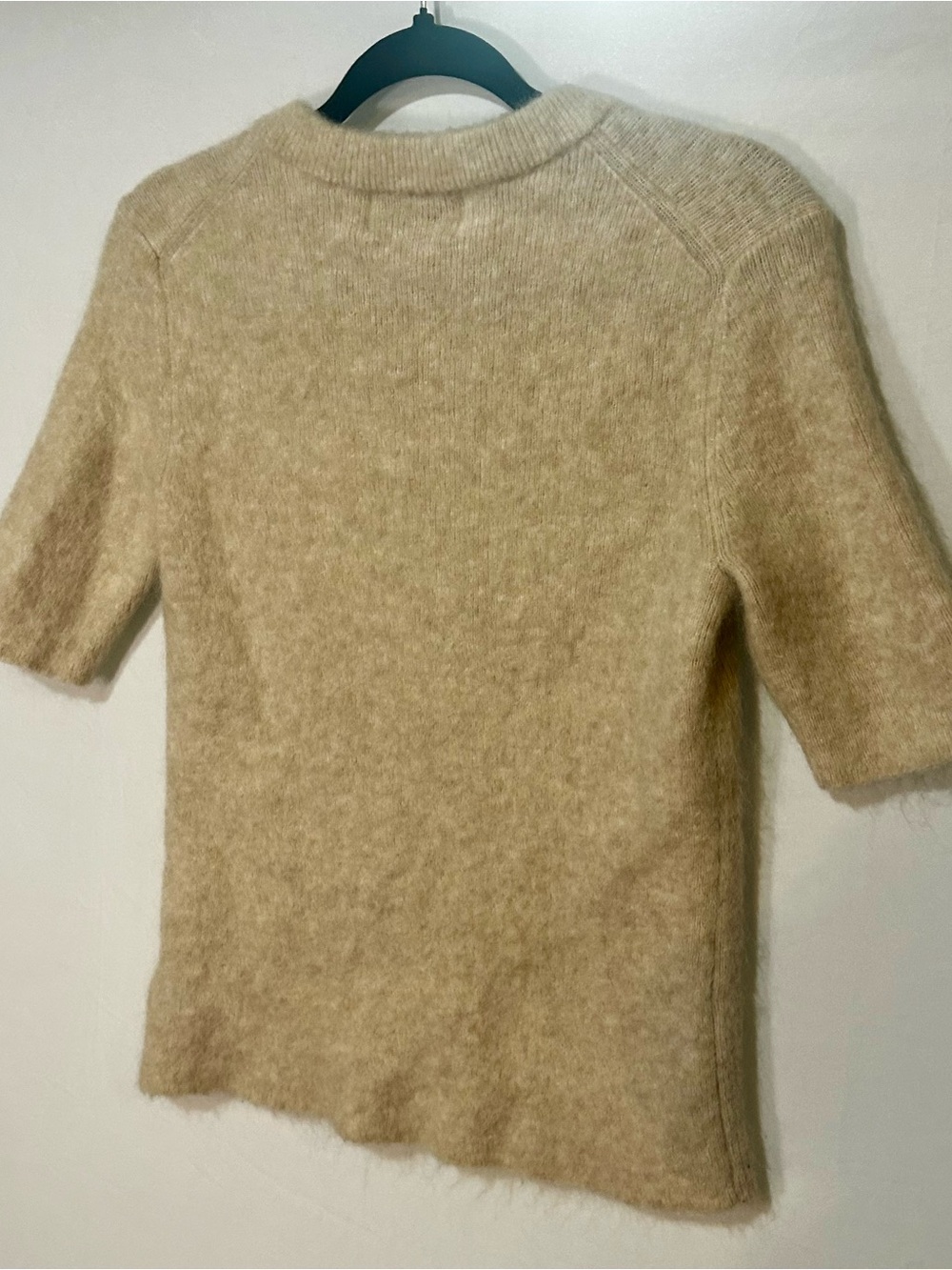 H&M Edition Mohair Blend Rhinestone Button Short Sleeve Sweater L - Picture 5 of 8